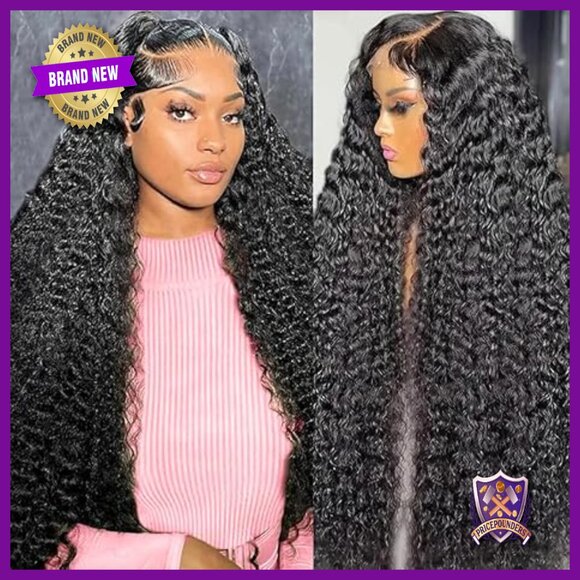 30 Inch Deep Wave Lace Front Wig 100% Human Hair 250% Density Pre Plucked main image 6